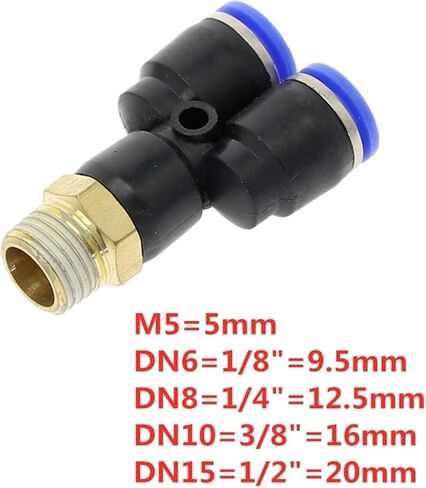PX "التركيب الهوائي Y على شكل 4 مم-12 مم OD OD أنبوب خرطوم M5 1/8" 1/4 "3/8" 1/2 "BSP Male Thread 3 موصل اقتران الهواء (اللون: 8 مم خرطوم OD ، الحجم: M5) in Kuwait
