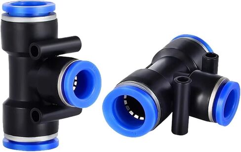 PE Air Connectors 4-12mm Connect Slip Lock Tee 3 Way Plastic Pipe Water Hose Tube Connector 1Pcs(PE-12) in Saudi Arabia