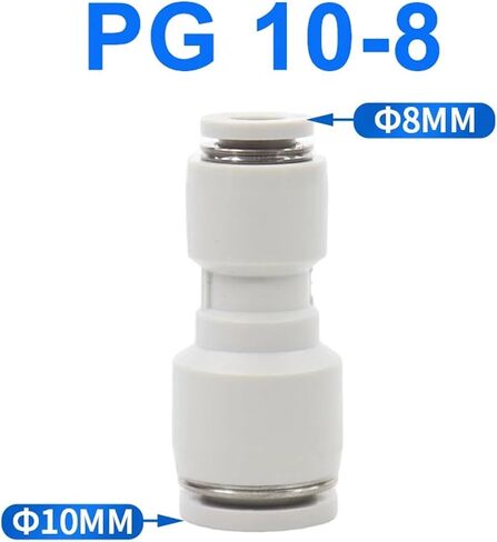 10PCS PG Pneumatic Straight-through Variable Diameter Air Pipe Quick Connector Quick 4 6 8 10 12 16mm(PG10-8) in Saudi Arabia