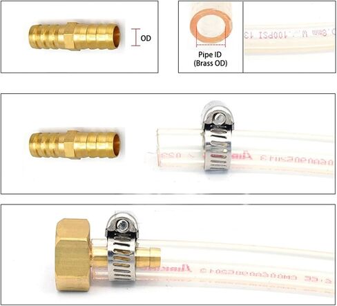 موصل تركيب أنابيب الأنبوب النحاسي 2pcs - مقرن أنبوب مياه الهواء على طراز باغودا لمدة 6 مم ، 8 مم ، 10 مم ، 12 مم (4 طرق ، OD 10 مم) in Saudi Arabia