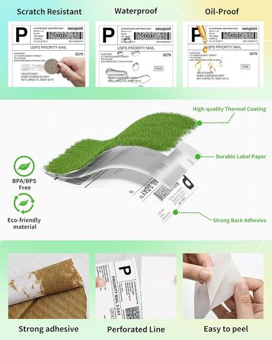 Phomemo Direct Thermal Shipping Label - Pack of 500 4x6 Thermal Paper Fanfold, for Shipping Labels, Address, Mail, Product Logo Labels, Barcode,Compatible with Thermal Label Printer in Kuwait