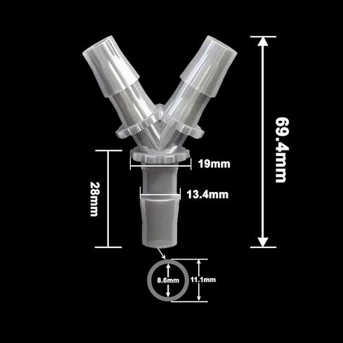 ‌20 PCS Barbed Y-Style Hose Tee Connector - Triple Port Three-Way Fitting, Fluid Splitting Adapter for Tube Systems, Plastic Joint for Laboratory/Instruments, Aquarium and Machinery in Kuwait