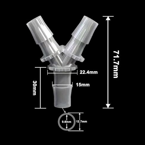 ‌20 PCS Barbed Y-Style Hose Tee Connector - Triple Port Three-Way Fitting, Fluid Splitting Adapter for Tube Systems, Plastic Joint for Laboratory/Instruments, Aquarium and Machinery in Kuwait
