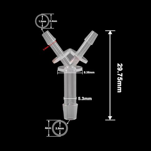 ‌20 PCS Barbed Y-Style Hose Tee Connector - Triple Port Three-Way Fitting, Fluid Splitting Adapter for Tube Systems, Plastic Joint for Laboratory/Instruments, Aquarium and Machinery in Kuwait