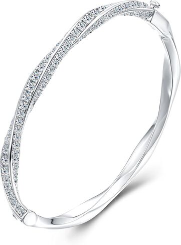 أساور Moissanite للنساء White S925 Sterling Silver D Color VVS1 Clarity Luxury Bridal Wedding Gift for زوجة عيد ميلاد المجوهرات Hypoallergenic in Saudi Arabia