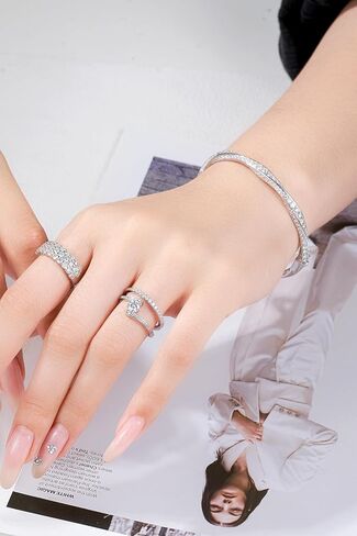 أساور Moissanite للنساء White S925 Sterling Silver D Color VVS1 Clarity Luxury Bridal Wedding Gift for زوجة عيد ميلاد المجوهرات Hypoallergenic in Saudi Arabia