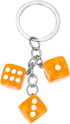 Dice Keychain Colorful Resin Dice Cube Key Chain for Women Bag Purse Wallet Car Keyring Jewelry in Kuwait