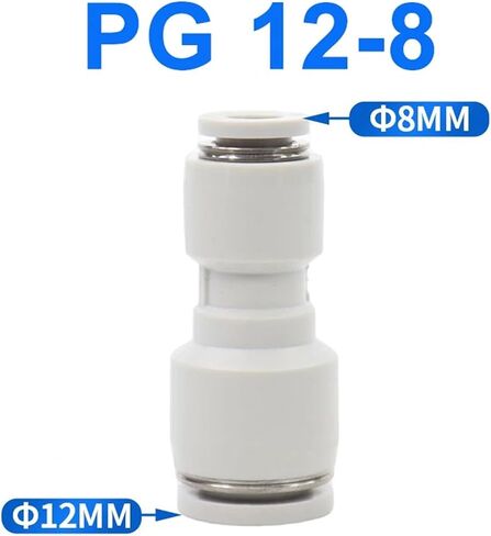 10PCS PG Pneumatic Straight-through Variable Diameter Air Pipe Quick Connector Quick 4 6 8 10 12 16mm(PG10-8) in Saudi Arabia