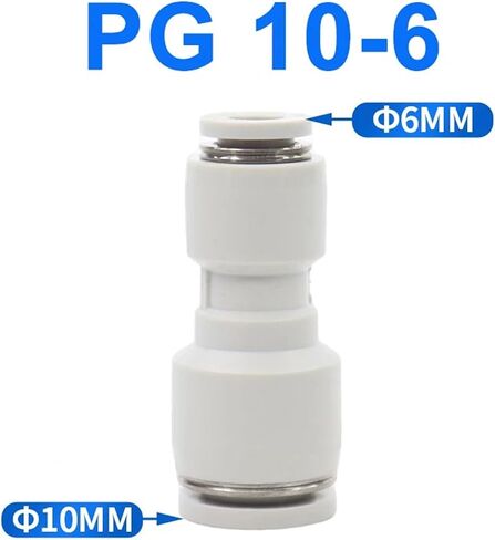 10PCS PG Pneumatic Straight-through Variable Diameter Air Pipe Quick Connector Quick 4 6 8 10 12 16mm(PG10-8) in Saudi Arabia