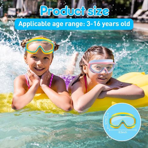 4 Pack Kids Swim Goggles ، 3-16 سنوات ، رؤية واسعة مضادة للأشعة فوق البنفسجية حماية للماء لا تسرب نظارات واضحة للبنين والبنات ، سباحة البلياردو على الشاطئ in Saudi Arabia
