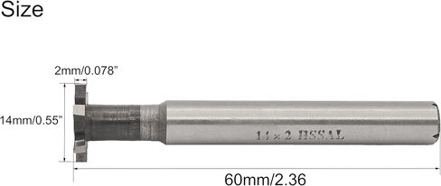 NACX HSS-AL T SLOT END MLLING CUTTER ، 14 ملم قطع DIA 2MM عمق 8 ملم عرقلة مستقيمة ، لعلم سبيكة الحديد الكربوني الصلب in Kuwait