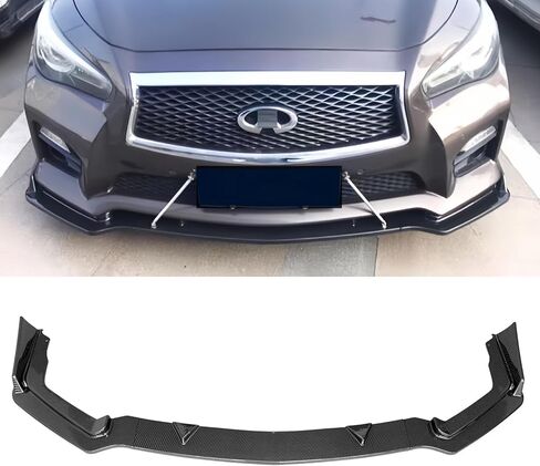 Front Lip 3Pcs Compatible with Infiniti Q50 Sport 2014-2017 Front Bumper Lip Spoiler Splitter (Glossy Black) in Saudi Arabia