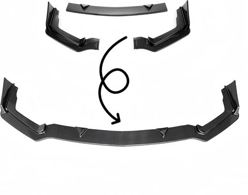 Front Lip 3Pcs Compatible with Infiniti Q50 Sport 2014-2017 Front Bumper Lip Spoiler Splitter (Glossy Black) in Saudi Arabia