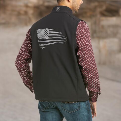سترة ARIAT للرجال MNS Logo 2.0 Patriot Softshell Blk in Saudi Arabia