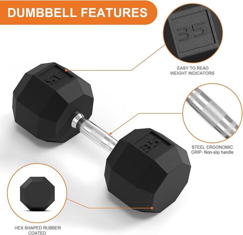 مجموعة الوزن PVC Hex Dummbell ، أحجام متعددة تمرين ولياقة dumbbells ، مجموعة 100 رطل (5+10+15+20 رطل) مجموعة x2،110 رطل (25+30 رطل) × 2 ، 35-50 رطل الأزواج للطن من العضلات ، بناء القوة وممارسة تمرين الجسم الكامل in Kuwait