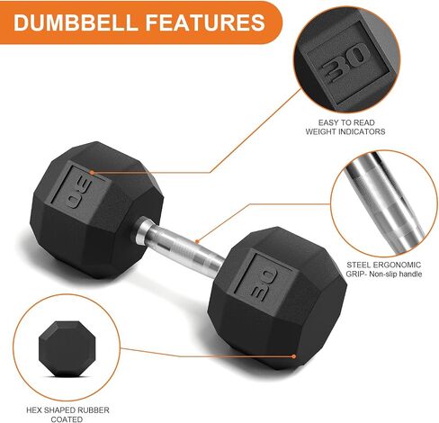 مجموعة الوزن PVC Hex Dummbell ، أحجام متعددة تمرين ولياقة dumbbells ، مجموعة 100 رطل (5+10+15+20 رطل) مجموعة x2،110 رطل (25+30 رطل) × 2 ، 35-50 رطل الأزواج للطن من العضلات ، بناء القوة وممارسة تمرين الجسم الكامل in Kuwait