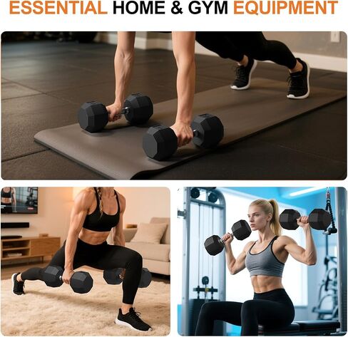 مجموعة الوزن PVC Hex Dummbell ، أحجام متعددة تمرين ولياقة dumbbells ، مجموعة 100 رطل (5+10+15+20 رطل) مجموعة x2،110 رطل (25+30 رطل) × 2 ، 35-50 رطل الأزواج للطن من العضلات ، بناء القوة وممارسة تمرين الجسم الكامل in Saudi Arabia