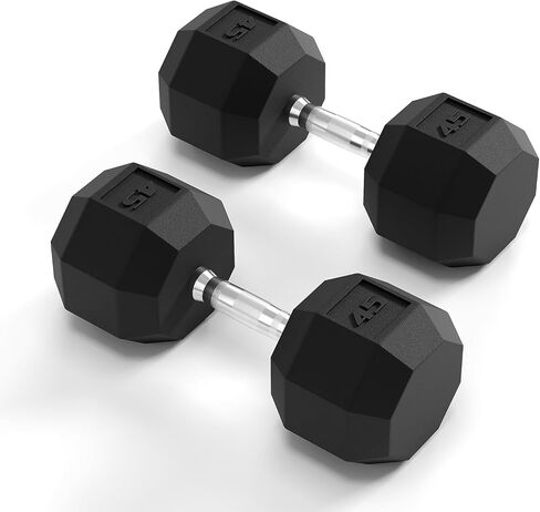 مجموعة الوزن PVC Hex Dummbell ، أحجام متعددة تمرين ولياقة dumbbells ، مجموعة 100 رطل (5+10+15+20 رطل) مجموعة x2،110 رطل (25+30 رطل) × 2 ، 35-50 رطل الأزواج للطن من العضلات ، بناء القوة وممارسة تمرين الجسم الكامل in Saudi Arabia