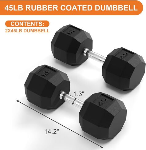 مجموعة الوزن PVC Hex Dummbell ، أحجام متعددة تمرين ولياقة dumbbells ، مجموعة 100 رطل (5+10+15+20 رطل) مجموعة x2،110 رطل (25+30 رطل) × 2 ، 35-50 رطل الأزواج للطن من العضلات ، بناء القوة وممارسة تمرين الجسم الكامل in Saudi Arabia