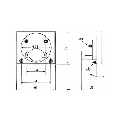 1PCS 91C4-UA Ammeter 45MMX45MM(300UA -0-300UA) in Kuwait