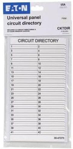 CUTLER HAMMER CKTDIR (2) 42 CKT Cards, (2) Adhesive Clear Plastic Sleeve in Bag in Saudi Arabia