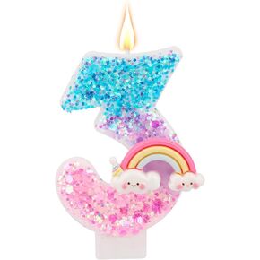 Rainbow Birthday Number Candle Eight, Shiny Colorful Macaron 8th Birthday Cake Candles Cartoon Theme Party Supplies Anniversary Celebrations Rainbow Cake Decorations (Number 8) in Saudi Arabia
