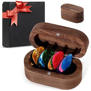 DoubleCare Walnut Guitar Pick Case مع 12 اختيار السليلويد في 3 سماك in Kuwait