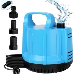 1200 GPH 115W Submersible Water Pump for Large 140-300 Gallon Fish Tank, Pond, Aquarium, Fountain, Pool Draining, Hydroponic System, Water Sump Pump 8.2ft Power Cord US 3-Plug, 3 Outlet Nozzles Blue in Kuwait
