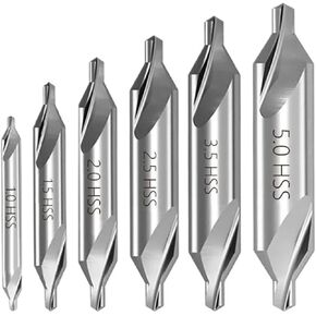 HSS Combined Center Center Drills 60 درجة countersinks مجموعة البت 1.0 مم 1.5 مم 2.0 مم 2.5 مم 3.5 مم 5 مم بتات معدنية 1pcs (4pcs 1.0-5.0mm) in Kuwait