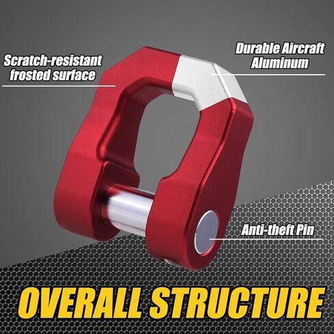 3/4" D Ring Shackle, 70000 Lbs Break Strength, Clevis Shackle with 7/8" Pin, Rustproof, for Tow Off Road Vehicle Recovery, Black, 2 Pack in Saudi Arabia