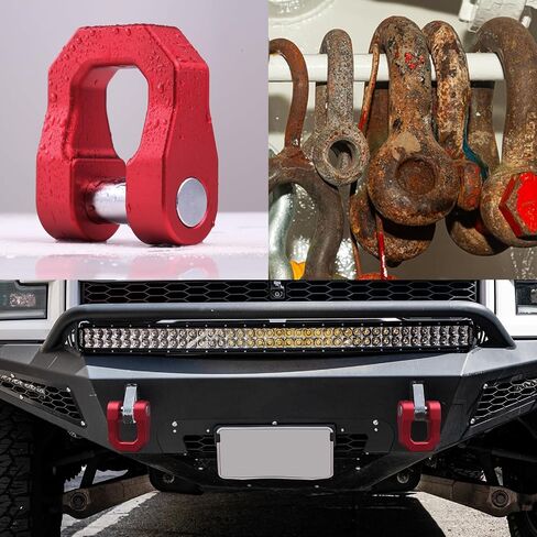 3/4" D Ring Shackle, 70000 Lbs Break Strength, Clevis Shackle with 7/8" Pin, Rustproof, for Tow Off Road Vehicle Recovery, Black, 2 Pack in Saudi Arabia