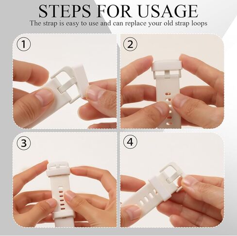 12pcs Watch Band Keepers - 14/16/18mm Silicone Watch Loops Retainer Loops - حلقات قفل بديلة للساعات الذكية والساعات الرياضية (6 أسود + 6 أبيض) in Saudi Arabia