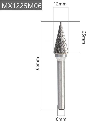 YG8 Alloy Rotary File 1Pcs MX Type Double Slot Tungsten Carbide Wood Carving Grinding Head Hard Metal for Copper(MX1625M06) in Kuwait