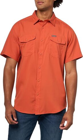 Columbia Men's Utilizer II Solid Short Sleeve Shirt, Moisture Wicking, Sun Protection, Stone Green, 3X Big in Saudi Arabia