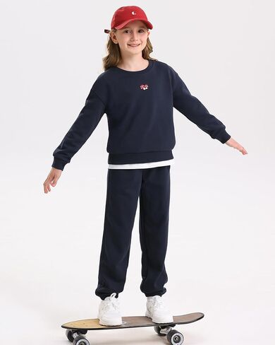 Stelle Girls Athletic Sweatsuit 3 قطع من النوع الثقيل و pant مع جيوب ملابس طويلة الأكمام in Saudi Arabia