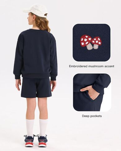 Stelle Girls Athletic Sweatsuit 3 قطع من النوع الثقيل و pant مع جيوب ملابس طويلة الأكمام in Saudi Arabia