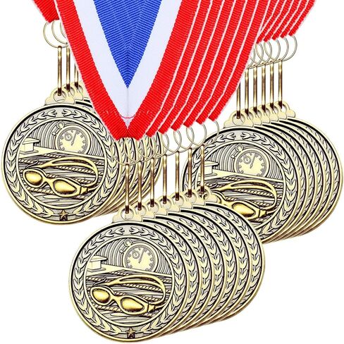 REMOULY 30/60 PCS ميداليات السباحة لجائزة 2 '' 'Trophy Medals Medal Gold Medal Medal Prize First Place مع شرائط الرقبة لفرق المنافسة الرياضية للبطولات الكبار in Saudi Arabia