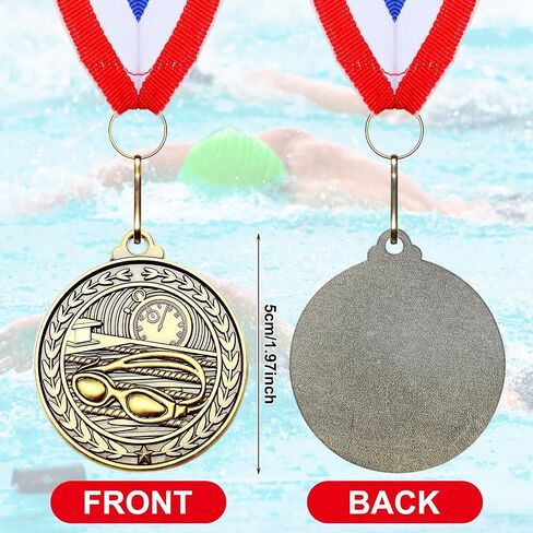 REMOULY 30/60 PCS ميداليات السباحة لجائزة 2 '' 'Trophy Medals Medal Gold Medal Medal Prize First Place مع شرائط الرقبة لفرق المنافسة الرياضية للبطولات الكبار in Saudi Arabia