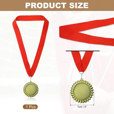 PATIKIL Award Medal, Prize Winner Medal with Red Neck Ribbon Medal for Sport in Saudi Arabia
