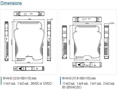 1PCS عزل إشارة الجهد 4-20MA إدخال الإدخال DC Converter Loop Currenater (1-5V in ، 1 في 1 Out_1-5V Out) in Kuwait
