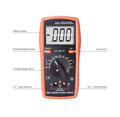 Current Signal Generator Digital Capacitance LCR Meter with LCD Backlight Handheld Capacitor Transistor Tester Diode Capacimetro Multimeter in Kuwait