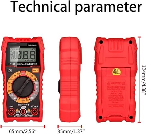 مولد الإشارة الحالي Digital Multimeter TRMS 2000 COUNTS VOLT METER OHMMETER MANUAL النطاق اليدوي يقيس بدقة مقاومة التيار الجهد in Saudi Arabia