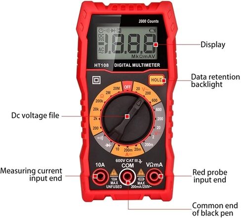مولد الإشارة الحالي Digital Multimeter TRMS 2000 COUNTS VOLT METER OHMMETER MANUAL النطاق اليدوي يقيس بدقة مقاومة التيار الجهد in Saudi Arabia