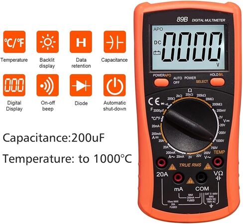 مولد الإشارة الحالي Multimeter 1999 تعداد مع قوس كبير LCD AC/DC الجهد الجهد 2000 فورت أوم درجة حرارة الصمام الثنائي in Saudi Arabia