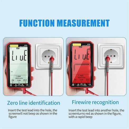 مستنير الإشارة الحالي الرقمي Multimeter Transistor Testers 6000 Counts True RMS Auto Capacitance Capacitance Meter Resistance (اللون: أسود) in Saudi Arabia