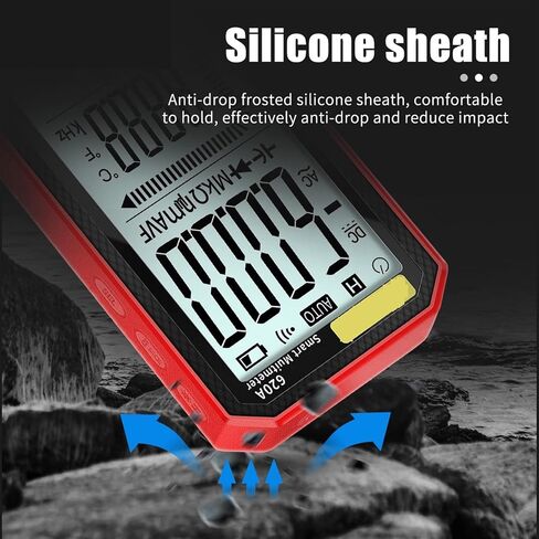 مستنير الإشارة الحالي الرقمي Multimeter Transistor Testers 6000 Counts True RMS Auto Capacitance Capacitance Meter Resistance (اللون: أسود) in Saudi Arabia