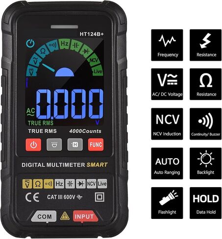 Current Signal Generator Digital Multimeter 4000 Counts LCD Color Display DC AC Voltage Capacitance Wire Tester (Color : HT124A) in Saudi Arabia