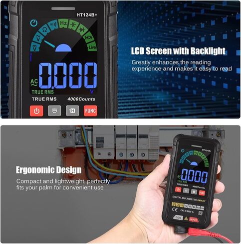 Current Signal Generator Digital Multimeter 4000 Counts LCD Color Display DC AC Voltage Capacitance Wire Tester (Color : HT124A) in Saudi Arabia