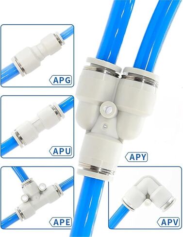 1PCS Pneumatic Quick Connector APU Straight Through APE Variable Diameter APY Three-way Trachea Quick 4 6 8 10 12 14(PE,14) in Saudi Arabia
