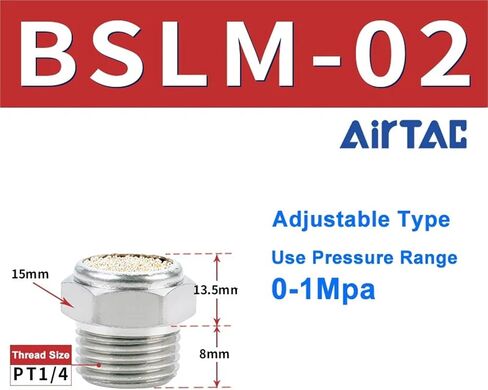 1PCS Exhaust Muffler Flat Head/Throttle BSL/BESL/BSLM M5 1/8" 1/4" 3/8" 1/2" Silencers Fitting Noise Filter(BSLM-M5) in Saudi Arabia